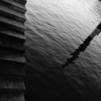 Up & Down / Street / monochrome,stairs,lake,water,pole