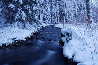 Winterabend am Bach III / Landscapes  photography by Photographer Cordula Kelle-Dingel ★3 | STRKNG