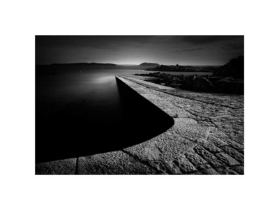 The islands of Herm, Jethou and Sark, from the pier / slipway at Bordeaux harbour, Guernsey. / Waterscapes  photography by Photographer Tim Harvey ★1 | STRKNG