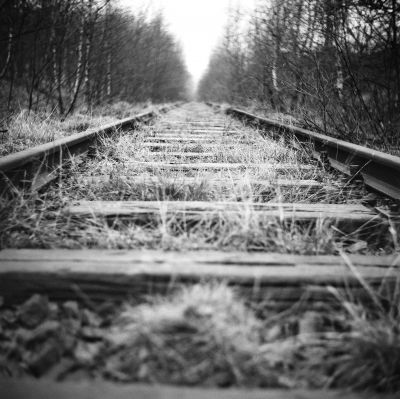 Im Gleisbett - Feb 1982 - FP4 - Seagull 6x6 / Black and White  photography by Photographer Fine Cars | STRKNG