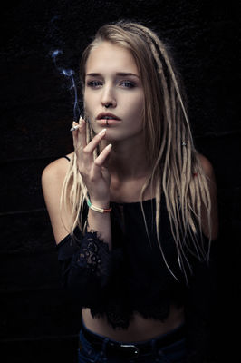 smoke / Portrait  photography by Model Mad Mel ★8 | STRKNG