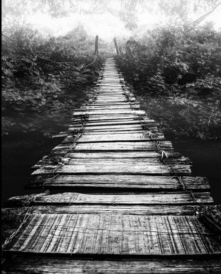 The bridge / Schwarz-weiss  Fotografie von Fotograf Rocher | STRKNG