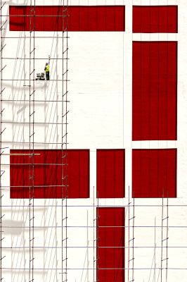 Lines Reds and a man / Abstrakt  Fotografie von Fotografin Hamid Hashemi | STRKNG