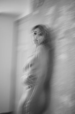 MarryCat at the wall 02 BW / Nude  photography by Photographer DanBrandLee ★5 | STRKNG