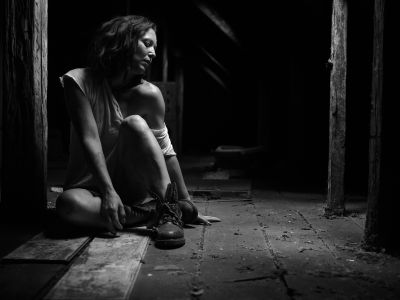 attic spotlight / Black and White  photography by Model hochgefuehle_leben ★4 | STRKNG