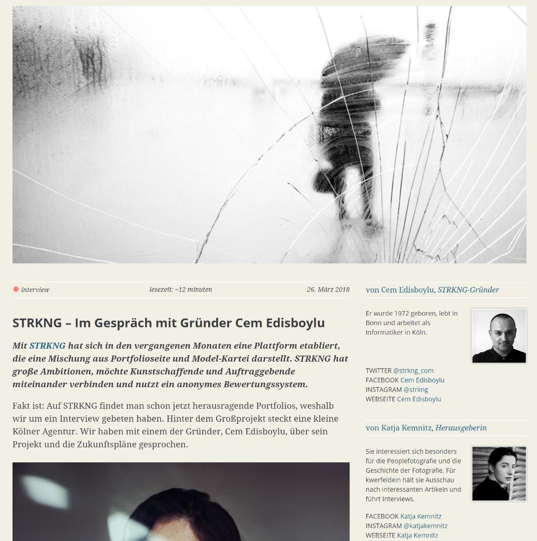 Interview über STRKNG auf kwerfeldein Interview über STRKNG auf kwerfeldein