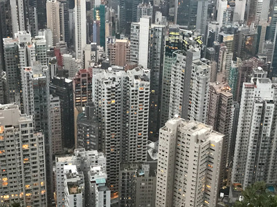 Blick auf Hongkong Mid-Levels vom Victoria Peak aus / Street