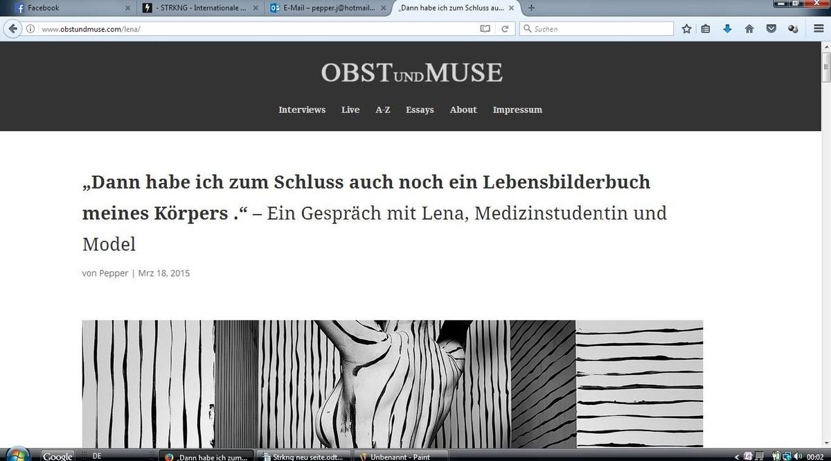 Jens Pepper im Gespräch mit dem Berliner Modell Lena. - Blog-Beitrag von  Obst und Muse / 16.04.2018 13:10