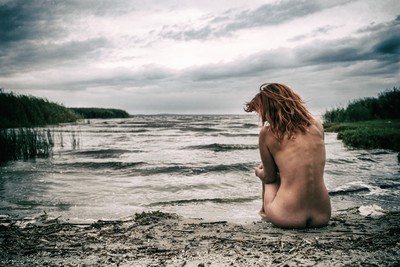 home / Nude / woman,nude,backside,outdoor,ocean,beach,sky,lonely,mood