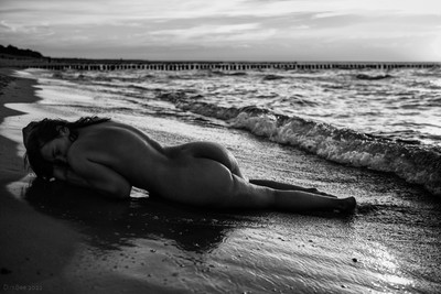 V / Nude / woman,nudeart,outdoor,beach