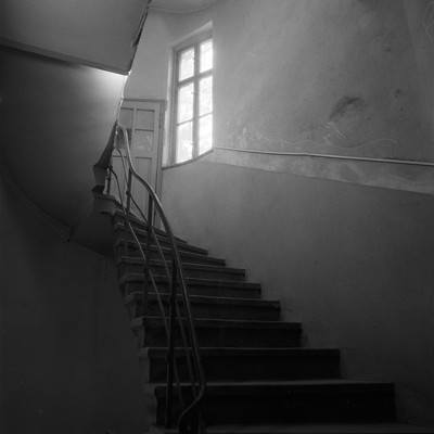 Stairs of Totschek I / Lost places / urbex,görlitz,treppe,fenster,analog,verlassen