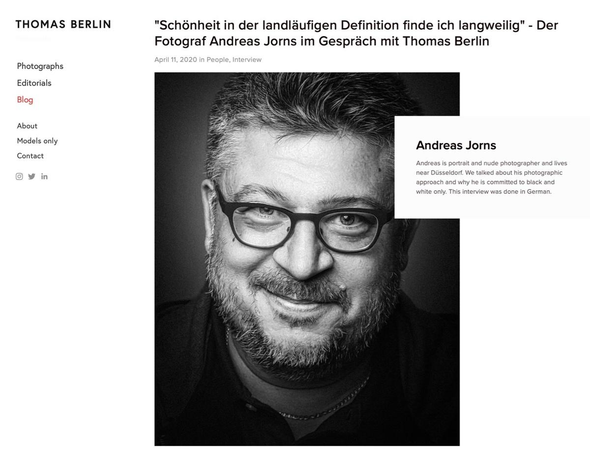 Mein Interview mit Andreas Jorns - Blog post by Photographer Thomas Berlin / 2020-04-12 10:45