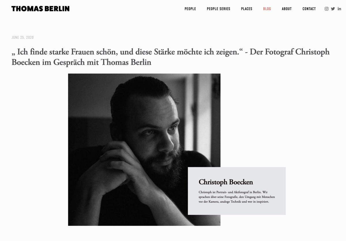 Interview mit Christoph Boecken - Blog-Beitrag von Fotograf Thomas Berlin / 26.06.2020 16:18