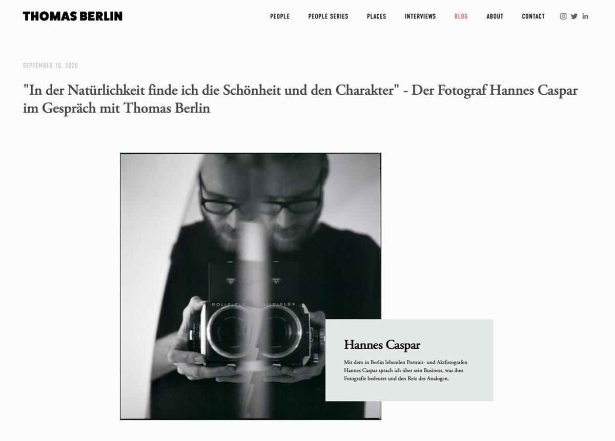 Interview mit Hannes Caspar - Blog-Beitrag von Fotograf Thomas Berlin / 21.09.2020 18:37
