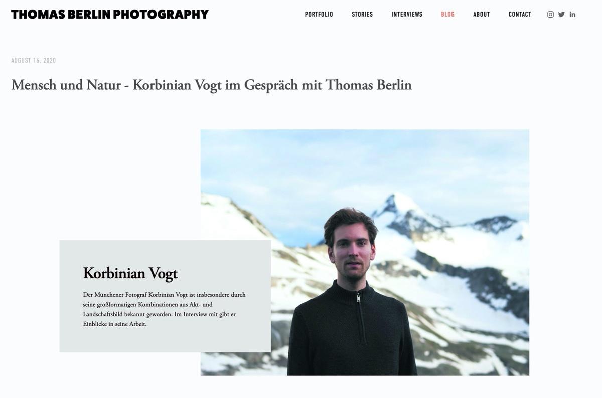 Interview mit Korbinian Vogt - Blog-Beitrag von Fotograf Thomas Berlin / 06.11.2020 18:32