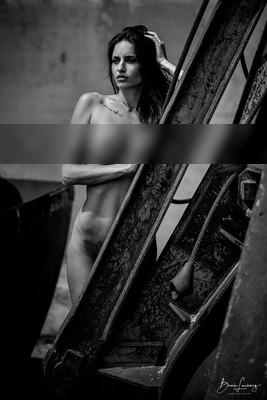 Flesh & Steel / Nude / model,outdoor,woman,bnw,steel,nude