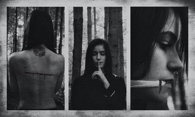 » #3/9 « / Collage / Blog post by <a href="https://strkng.com/en/photographer/sprache+der+seele/">Photographer Sprache der Seele</a> / 2020-01-17 10:45 / Fine Art / schwarzweis,sensual,stille,frau,female,woman,outdoor