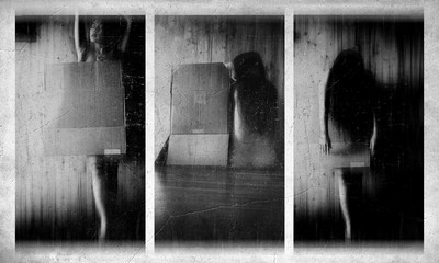 » #4/9 « / Collage / Blog post by <a href="https://strkng.com/en/photographer/sprache+der+seele/">Photographer Sprache der Seele</a> / 2020-01-17 10:45 / Fine Art / schwarzweis,sensual,stille,frau,female,woman,outdoor