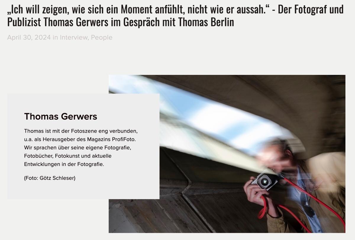 Im Interview - Blog post by Photographer Thomas Gerwers / 2024-04-30 09:57