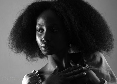 face / Portrait / portrait,monochrome,schwarzweiß,hair,africa,studio,fotostudio