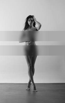 Standing with a sword / Nude / nude,sword,diefotolounge,schwarz-weiss,monochrome,barefoot,barfuss