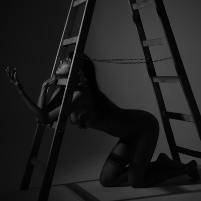 Hilferuf / Stimmungen / nude,monochrome,emotion,stimmungen,leiter