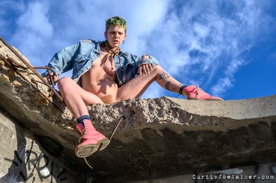 Da funk / Nude / fashion,nude,naked,boots,denim,sky,clouds,concrete,ruins,urbex,outdoor,pubic hair,blond