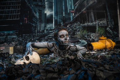 Emerging / Portrait / Terminator,fire,hydrant,skull,model,bodypaint,bodyart