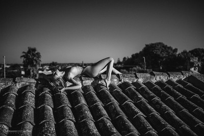 cat on the roof 4 / Nude / model,sensual,blackandwhite,beauty