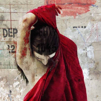 ergriffen rot das Tuch,mixtechnik on107x78/ 2014 / Fine Art  Fotografie von Fotografin Jaya Suberg ★8 | STRKNG