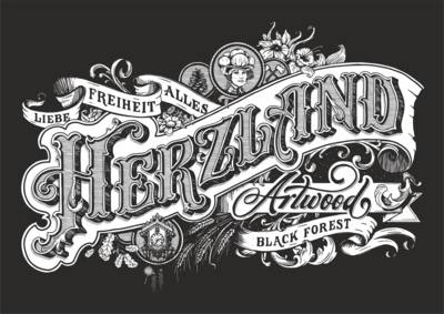 HERZLAND I Official Logo / Schwarz-weiss  Fotografie von Designer/&shy;Marke ARTWOOD BLACK FOREST ★9 | STRKNG