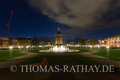 Augustaanlage Mannheim - bei Nacht / Nacht  Fotografie von Fotograf Thomas Rathay PhotoDesign | STRKNG