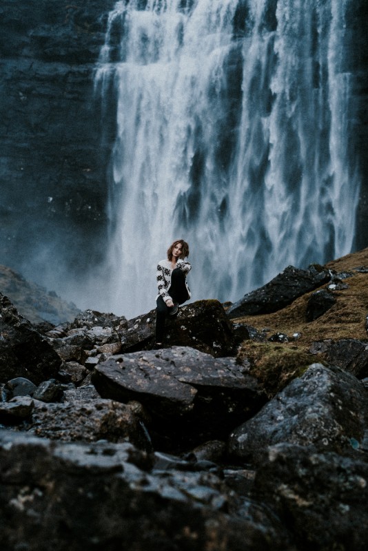 Jenny and the Waterfall - &copy; by the sea | Landscapes