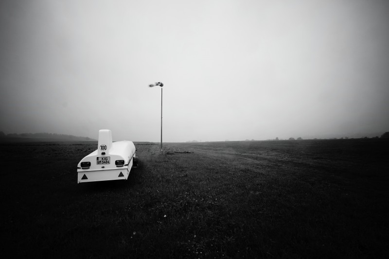 Rainy day on the airfield II - &copy; AndreasH. | Schwarz-weiss