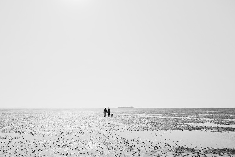 Im Wattenmeer - &copy; Heiko Westphalen | Schwarz-weiss