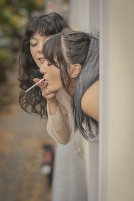 Just a Puff / Portrait  photography by Model Aurora ★4 | STRKNG