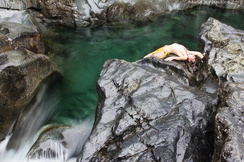 Jenny Butterfly, reclining nude, Wally Creek, BC, Canada - &copy; Salt Spring Design | Nude